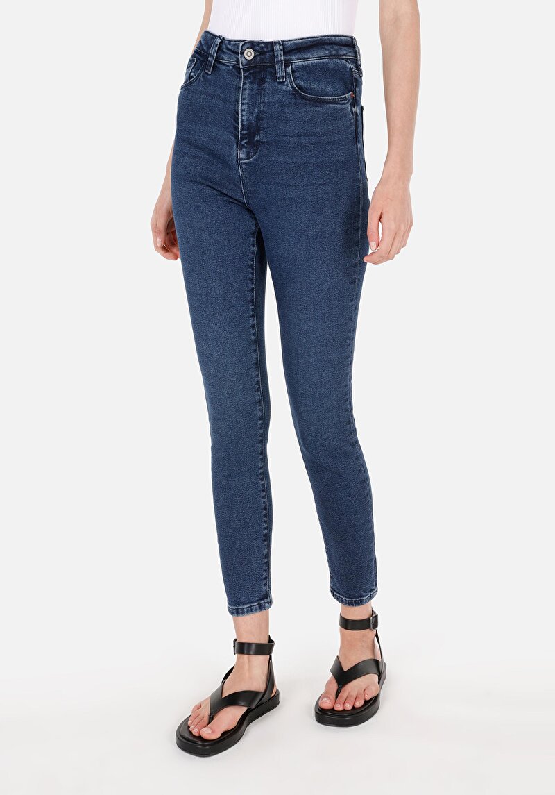 Skinny Fit   Kadın İndigo Jean Pantolon