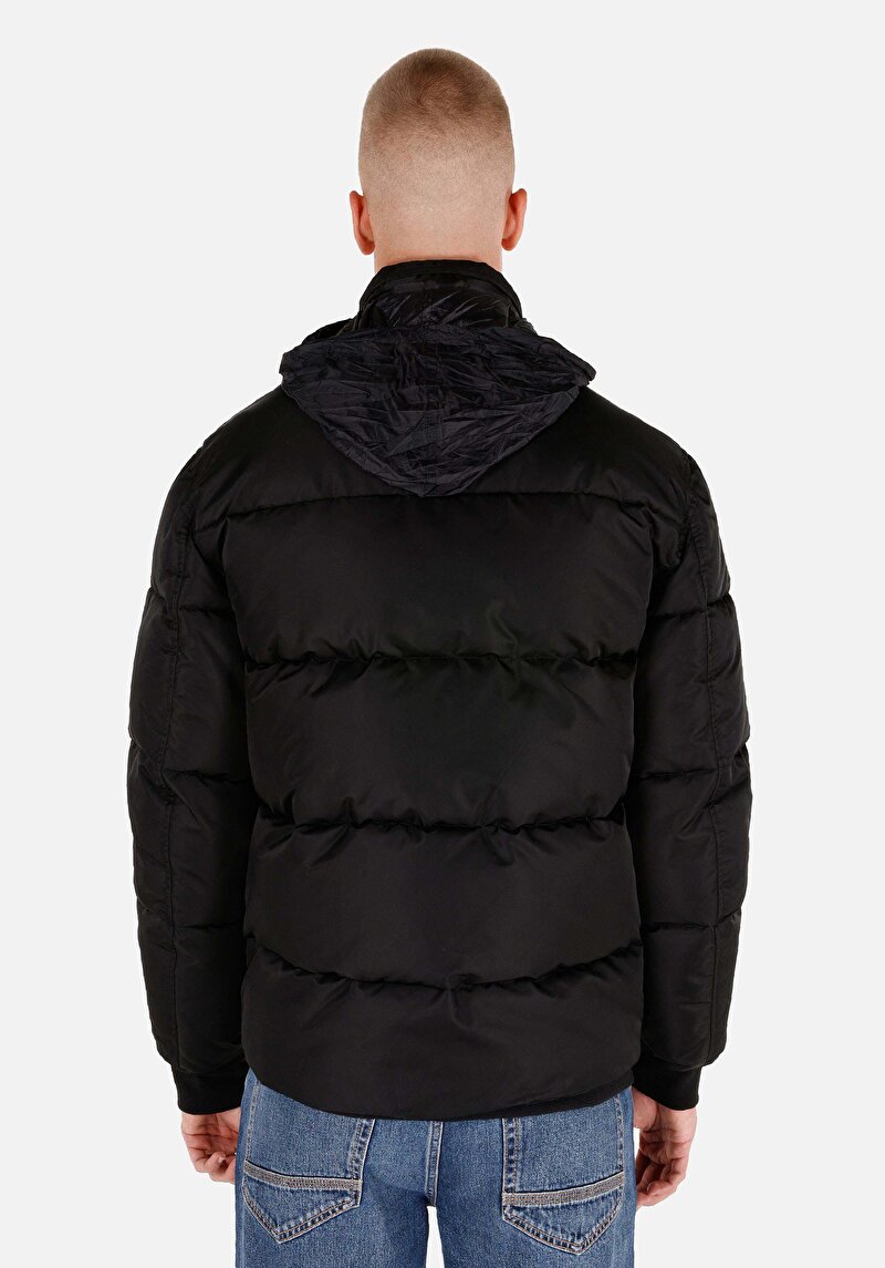 Regular Fit     Erkek Siyah Mont