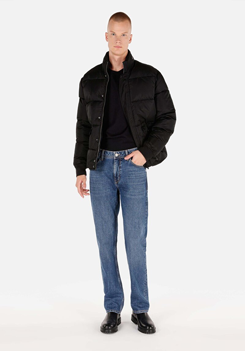 Regular Fit     Erkek Siyah Mont