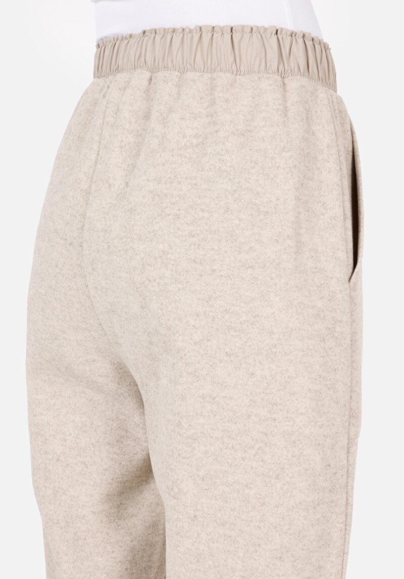 Regular Fit Orta Bel  Kadın Bej Eşofman Altı