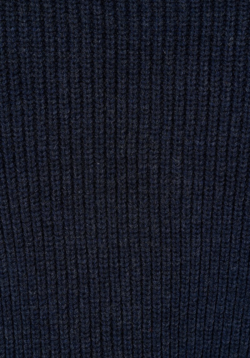 Regular Fit Dik Yaka  Erkek Lacivert Kazak