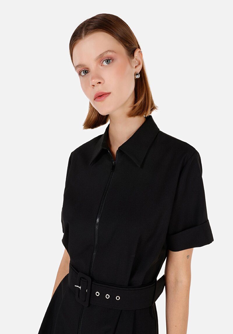 Regular Fit  Kadın Siyah  Elbise