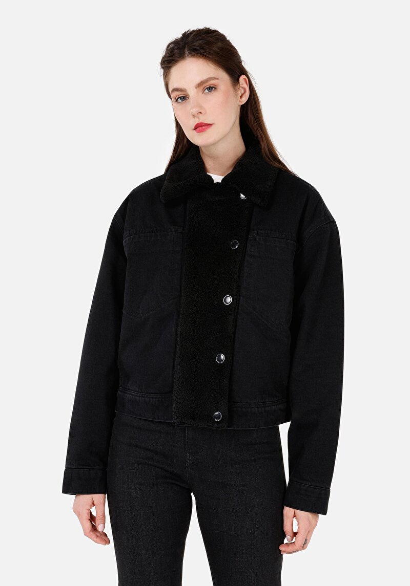 Regular Fit Kadın Siyah Ceket