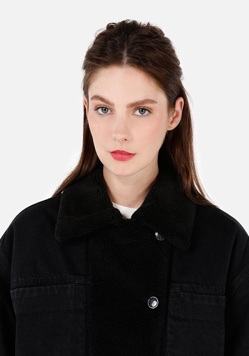 Regular Fit Kadın Siyah Ceket