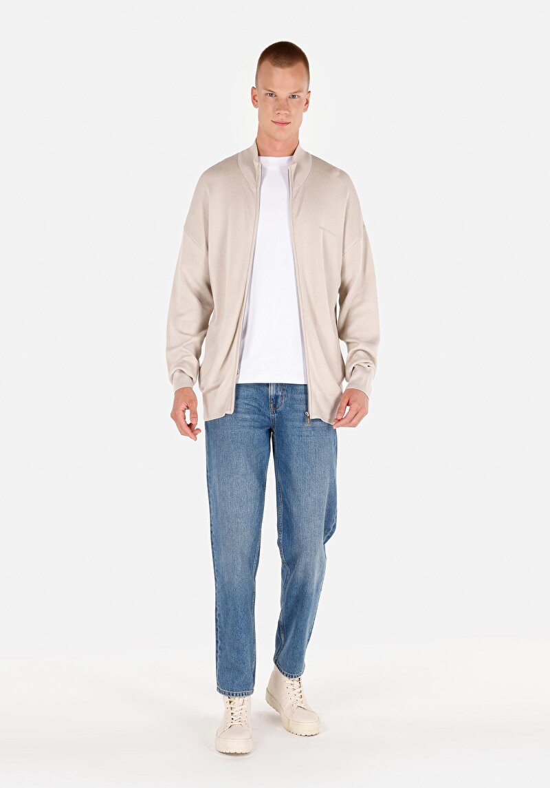 Regular Fit Erkek Bej Hırka