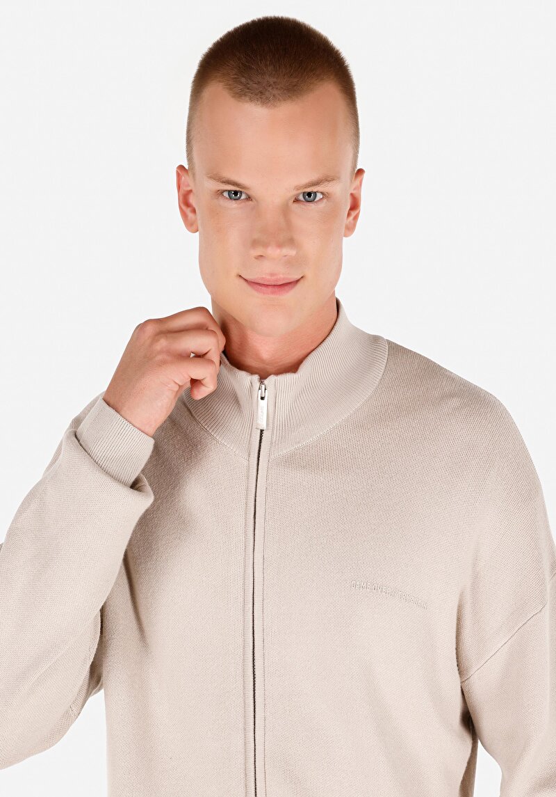 Regular Fit Erkek Bej Hırka