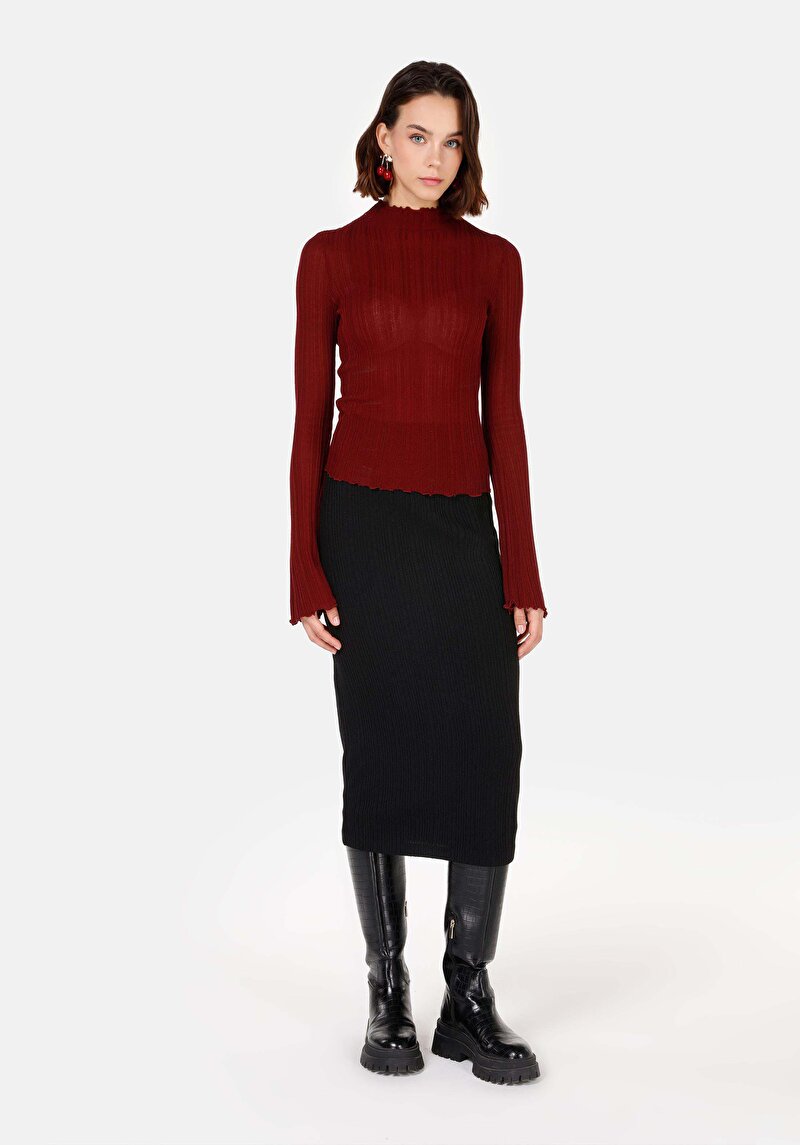 Slim Fit   Kadın Siyah Etek
