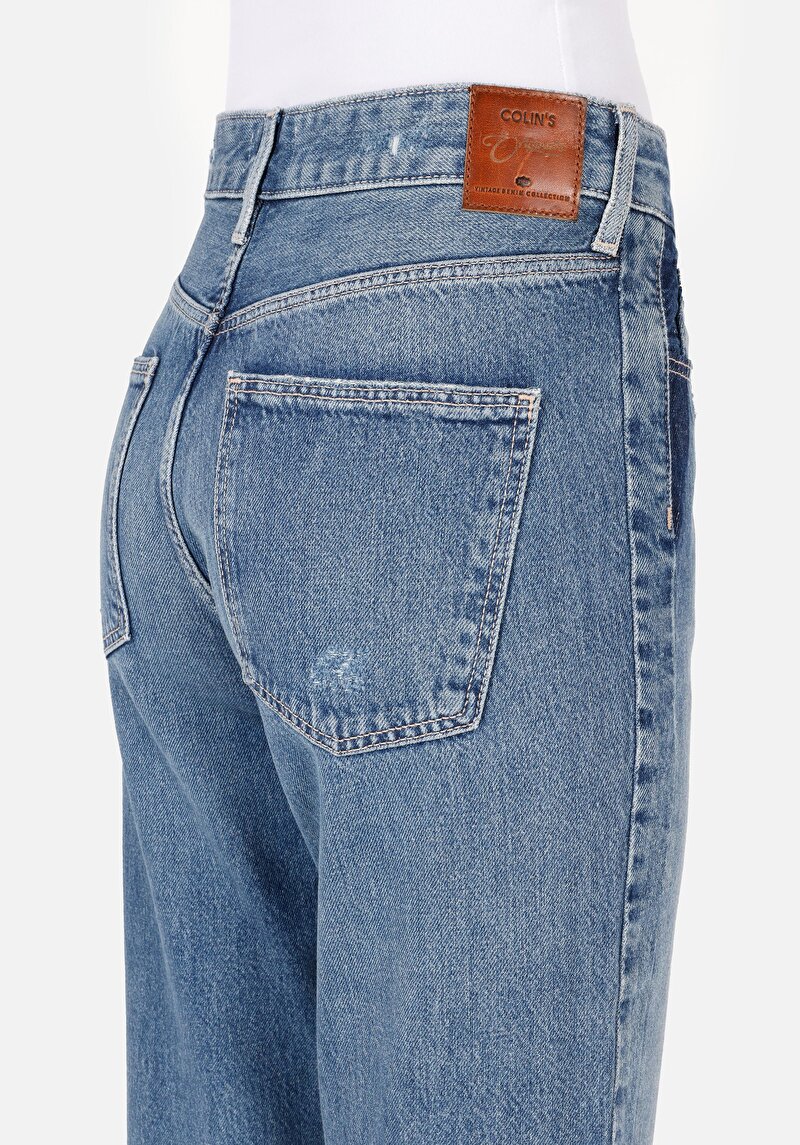 Straight Fit Kadın Pamuklu Denim Jean Pantolon