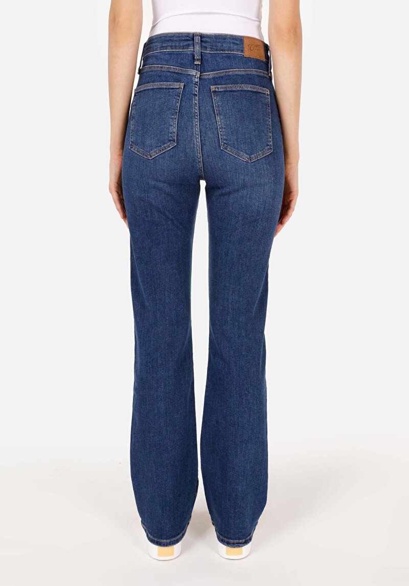 Regular Fit Kadın İndigo Jean Pantolon