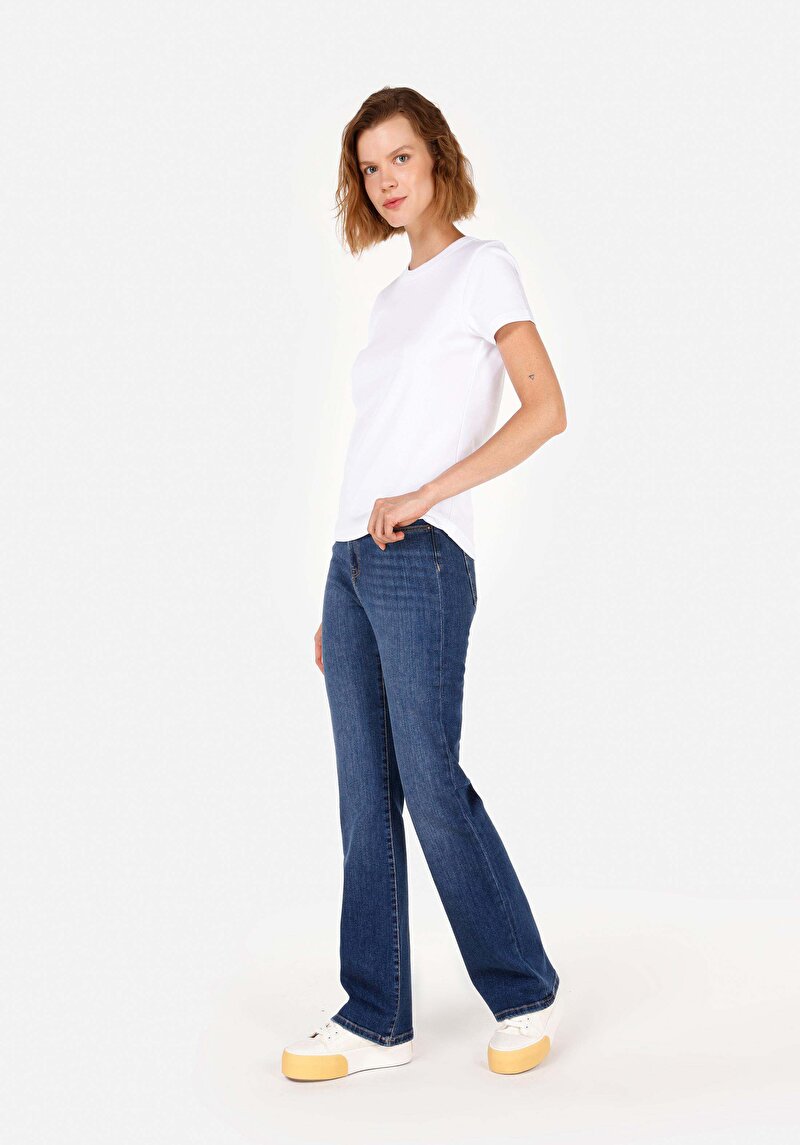 Regular Fit Kadın İndigo Jean Pantolon