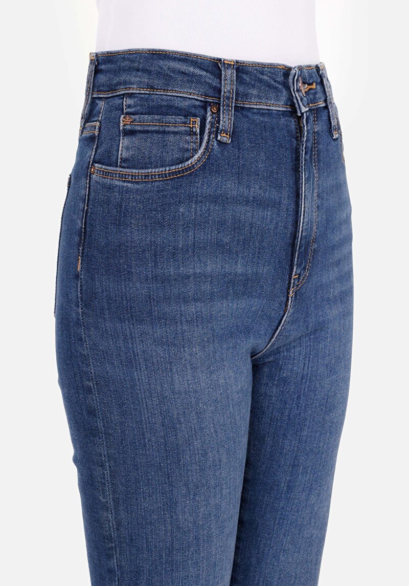 Regular Fit   Kadın İndigo Jean Pantolon