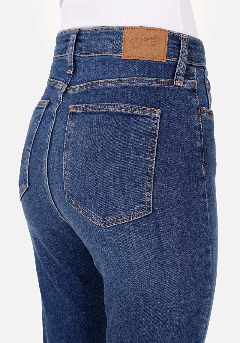 Regular Fit   Kadın İndigo Jean Pantolon