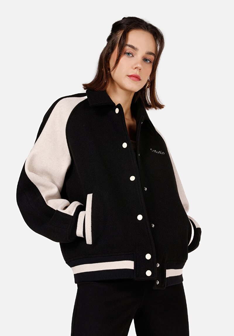 Regular Fit Kadın Siyah Ceket