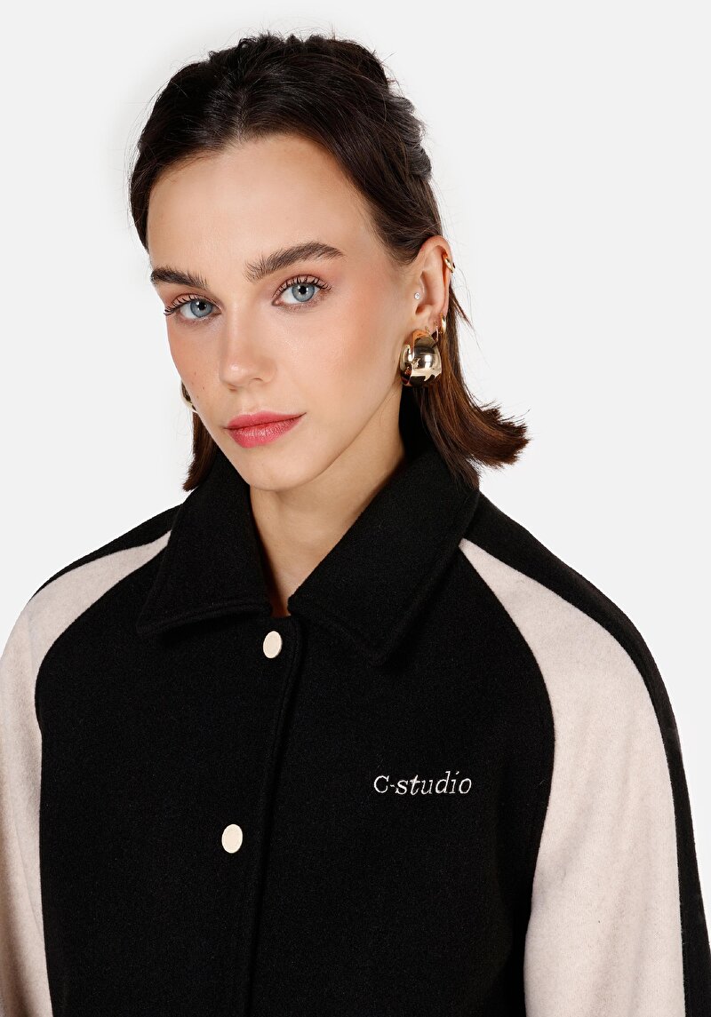 Regular Fit    Kadın Siyah Ceket
