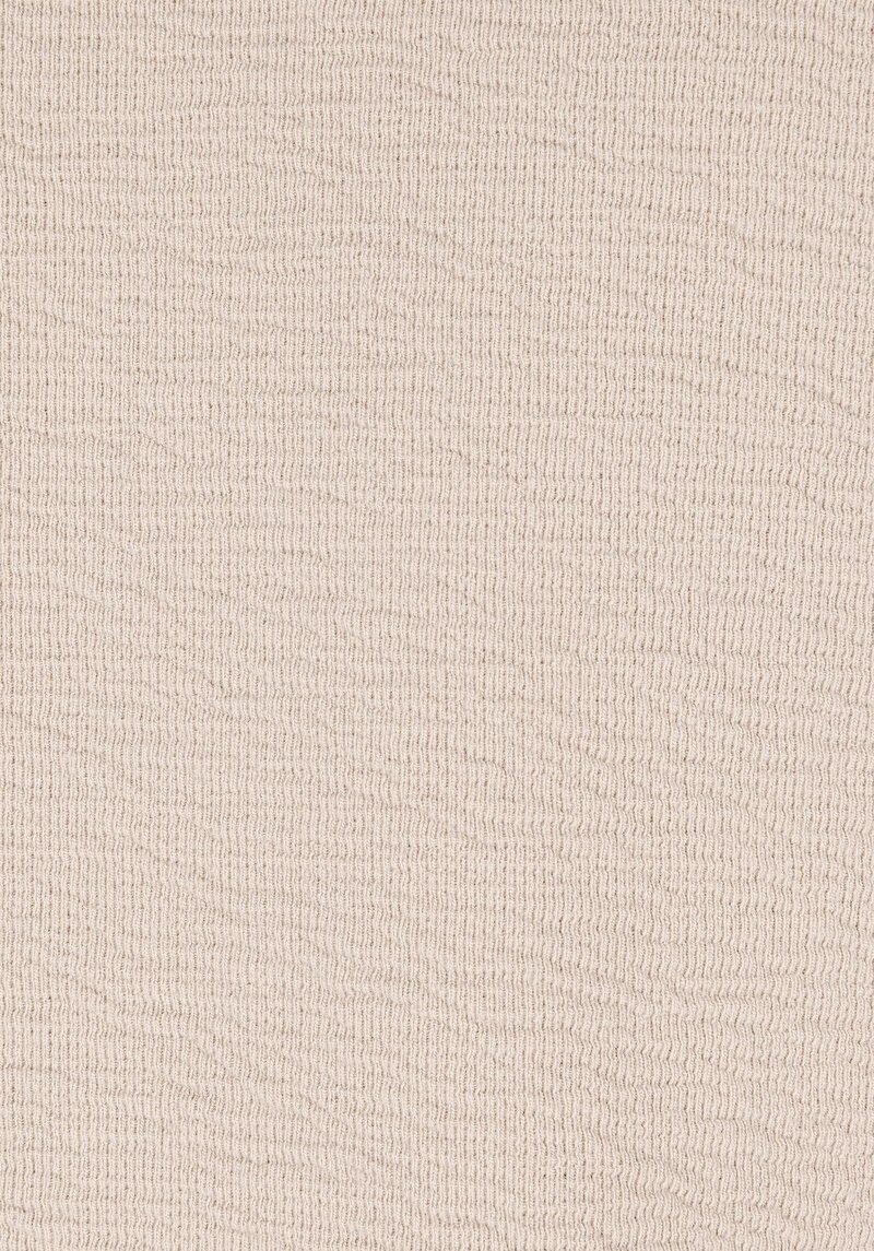 Comfort Fit Yuvarlak Yaka Jakarlı Erkek Bej Uzun Kol Tişört