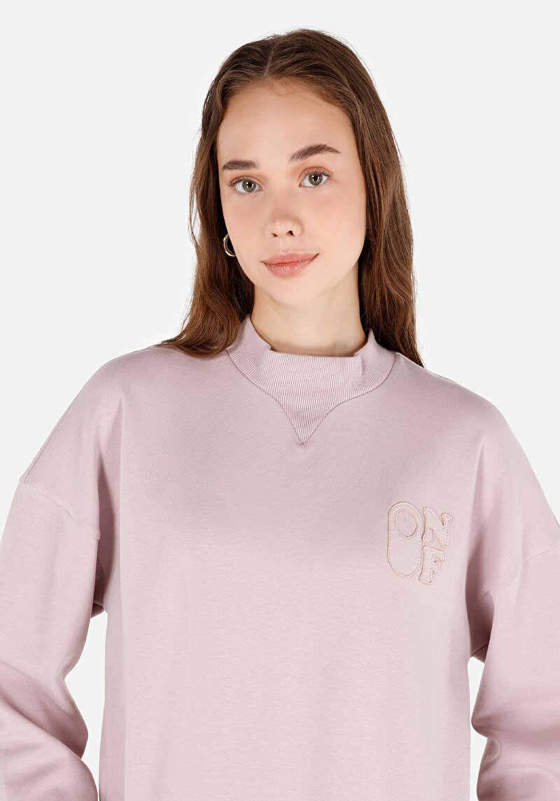 Regular Fit Yuvarlak Yaka Kadın Pembe Sweatshirt