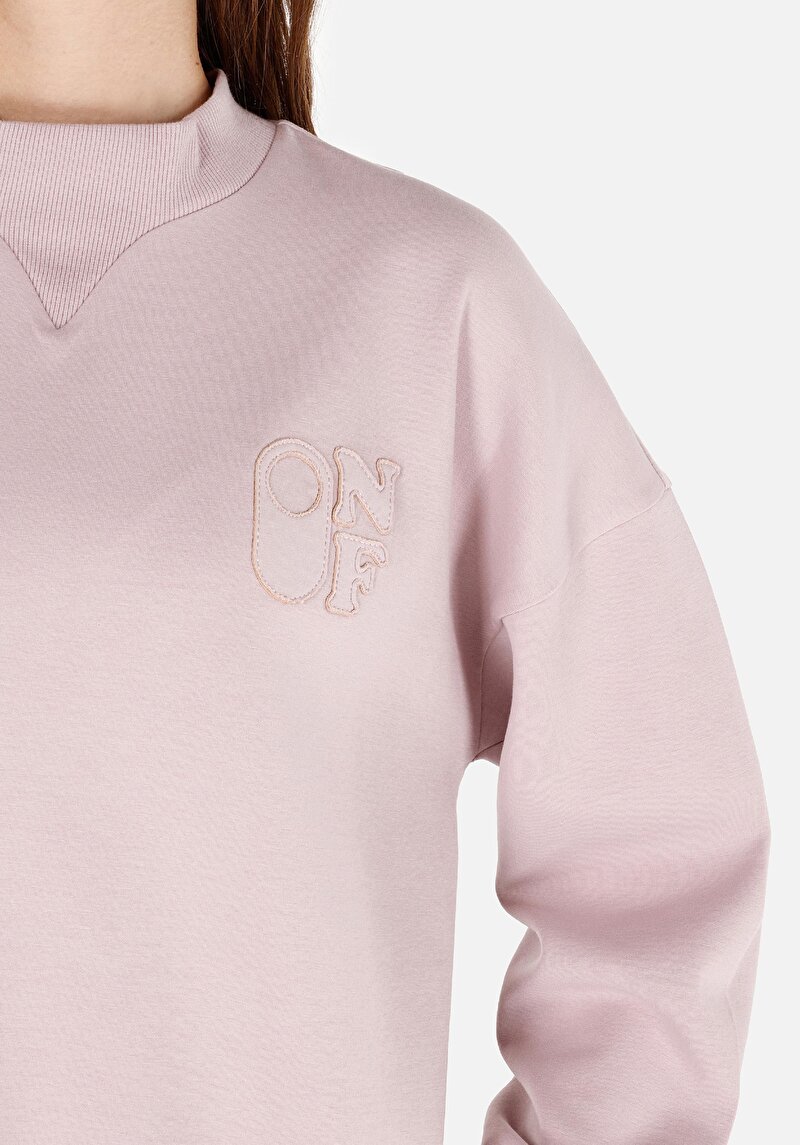 Regular Fit Yuvarlak Yaka  Kadın Pembe Sweatshirt