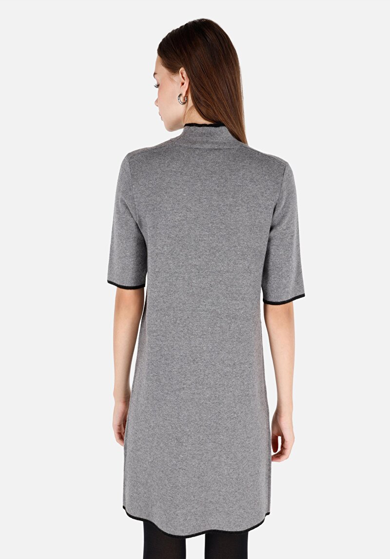 Regular Fit Kadın Gri Kısa Kol Elbise