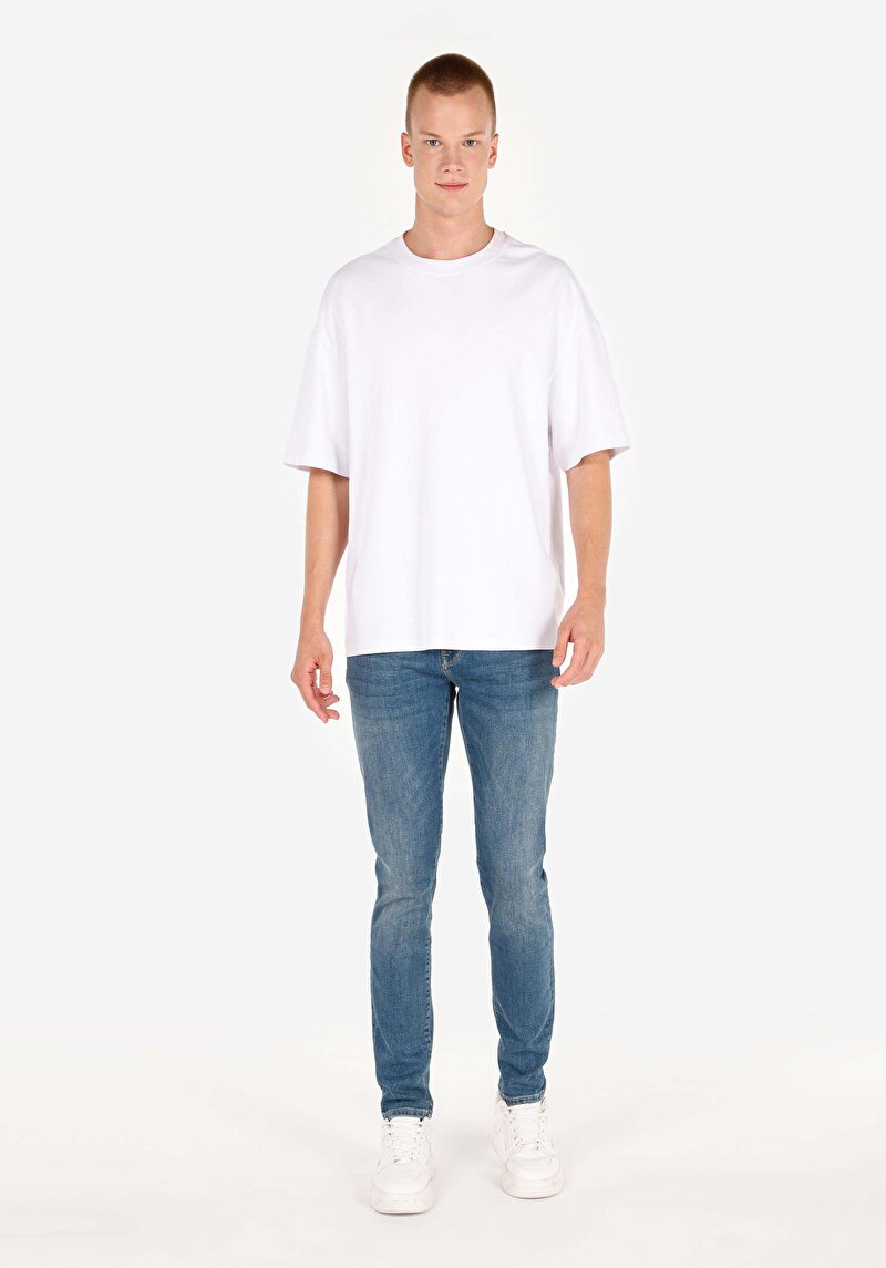 Slim Fit   Erkek İndigo Jean Pantolon