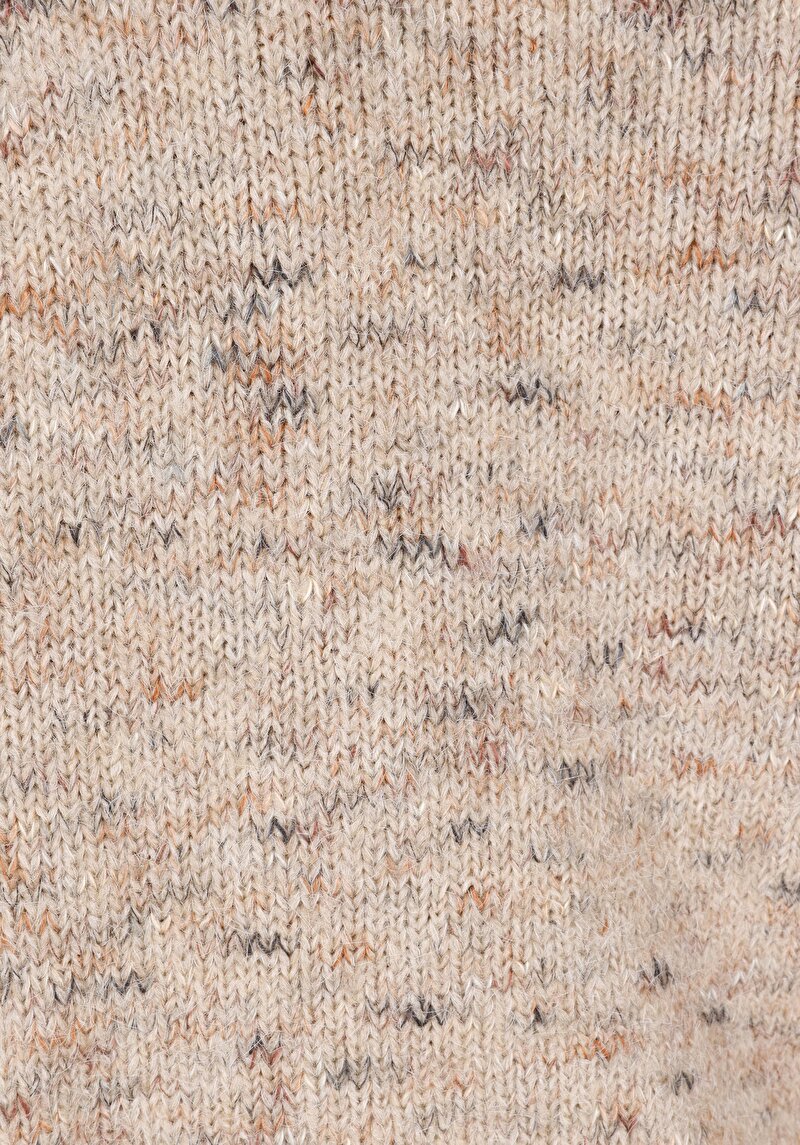 Slim Fit Dik Yaka  Kadın Bej Kazak