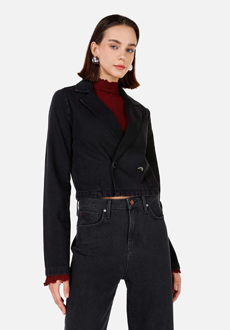 Slim Fit    Kadın Mavi Ceket