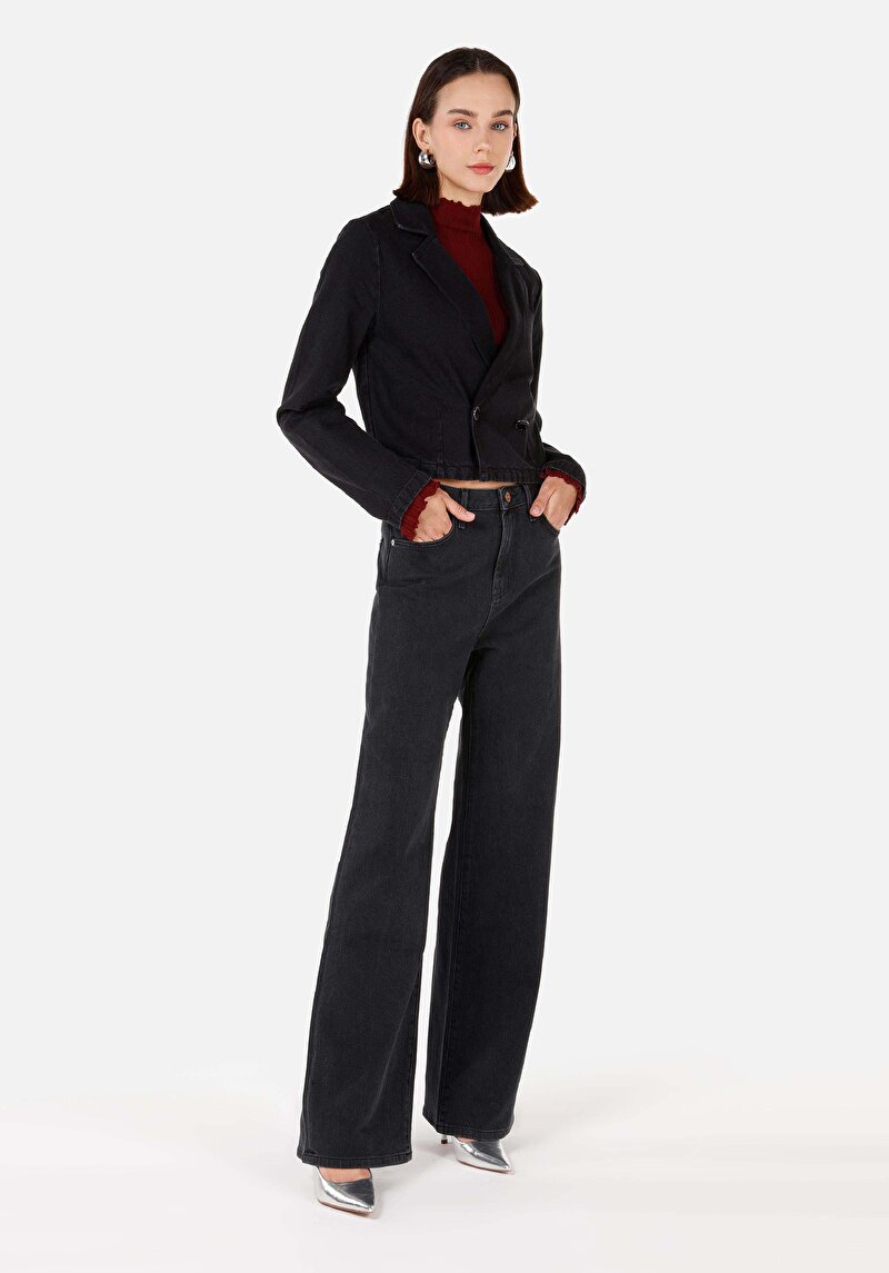 Slim Fit    Kadın Mavi Ceket