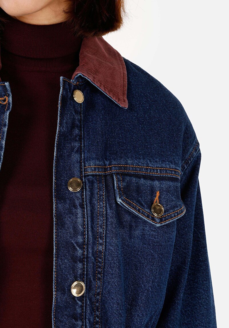 Slim Fit    Kadın Koyu Mavi Ceket