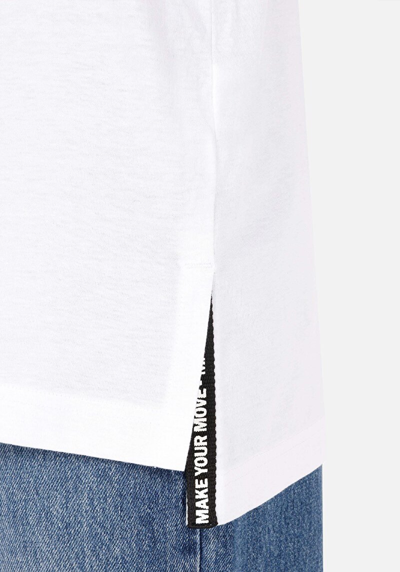 Regular Fit Yuvarlak Yaka  Kadın Beyaz Kısa Kol Tişört