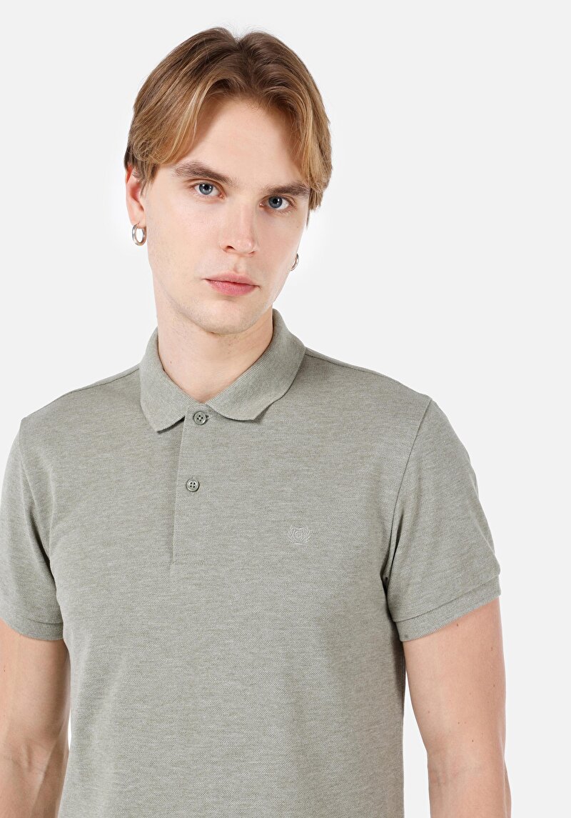 Classic Fit Polo Yaka Düz Erkek Düğmeli Kısa Kol Tişört