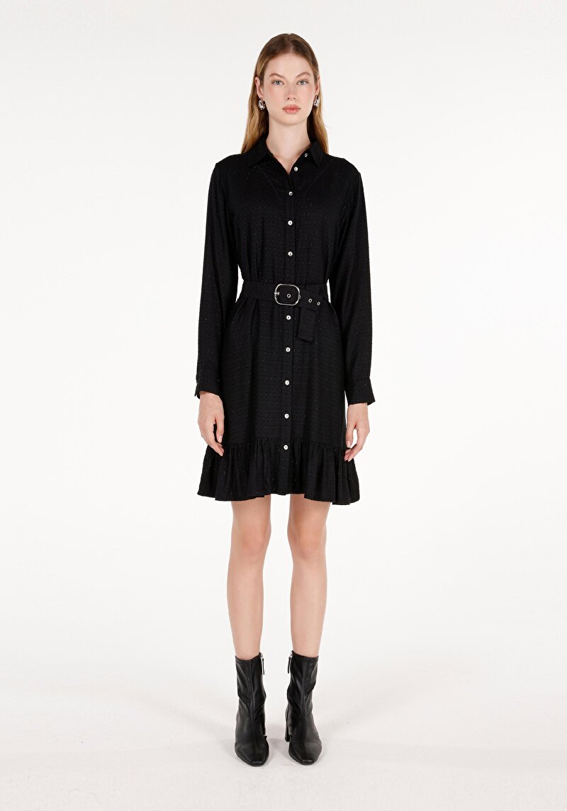 Regular Fit Kadın Siyah Elbise