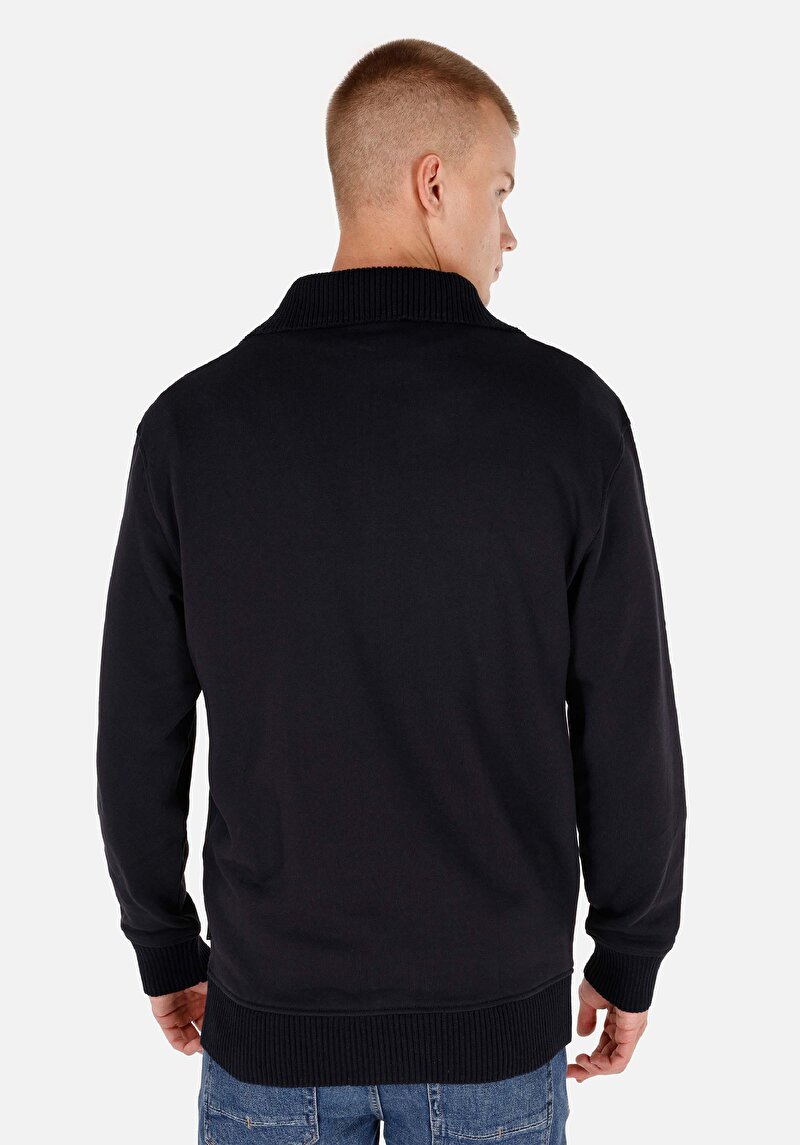 Comfort Fit   Erkek Siyah Sweatshirt