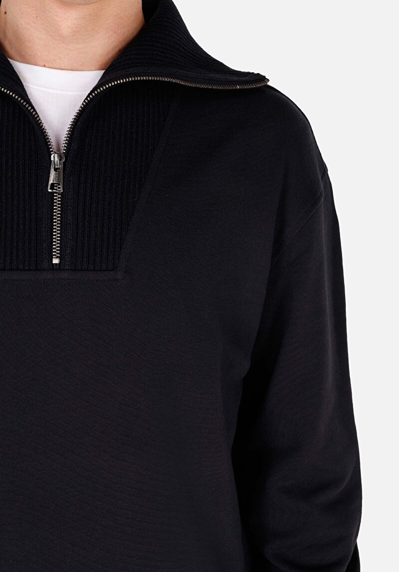 Comfort Fit   Erkek Siyah Sweatshirt