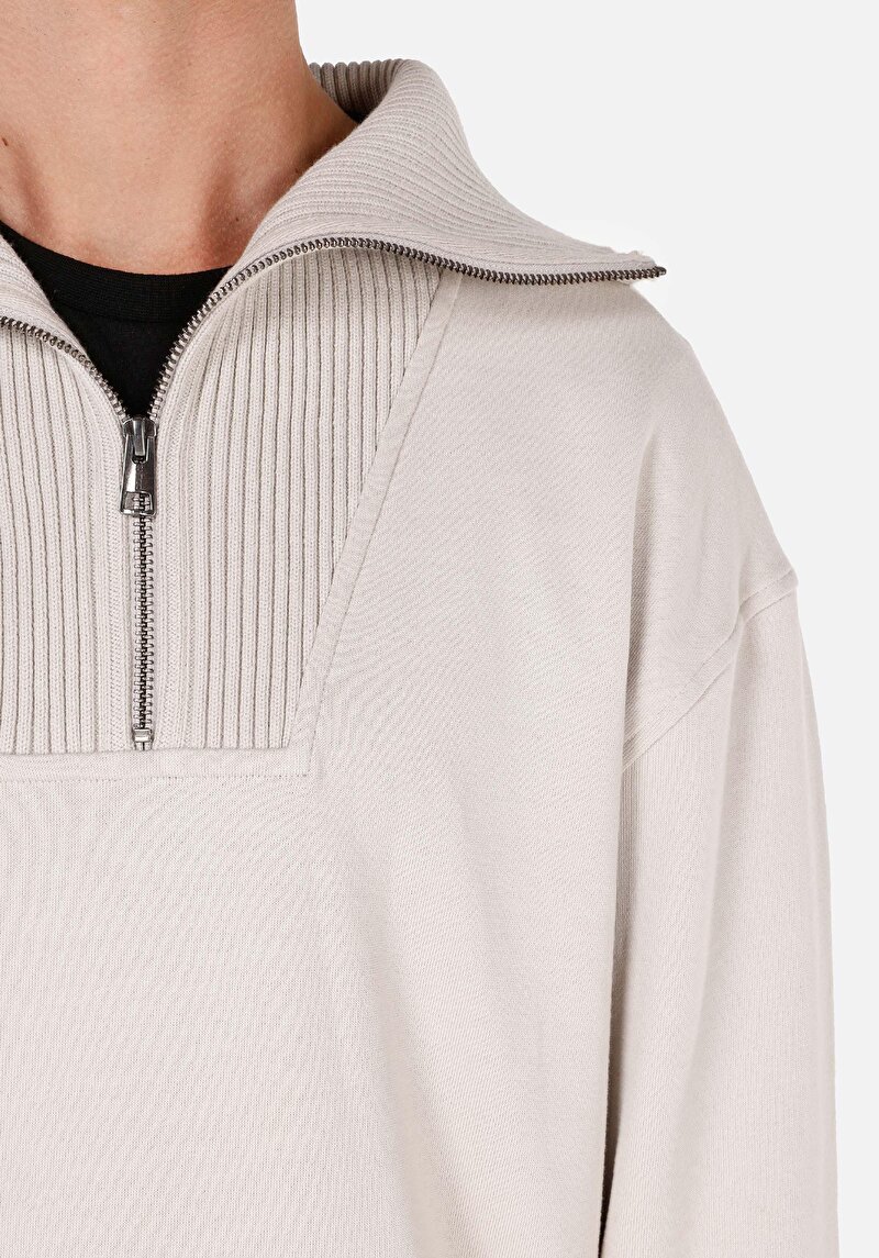 Comfort Fit   Erkek Taş Sweatshirt