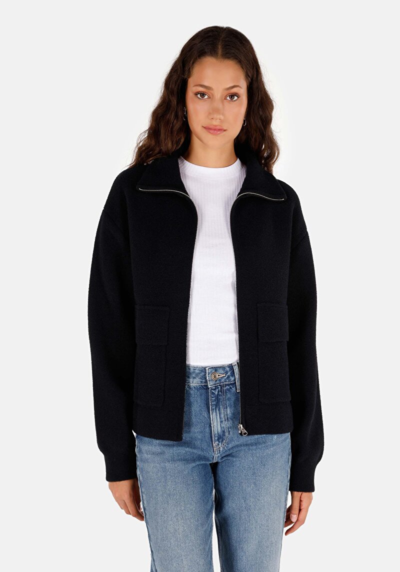Regular Fit   Kadın Siyah Hırka