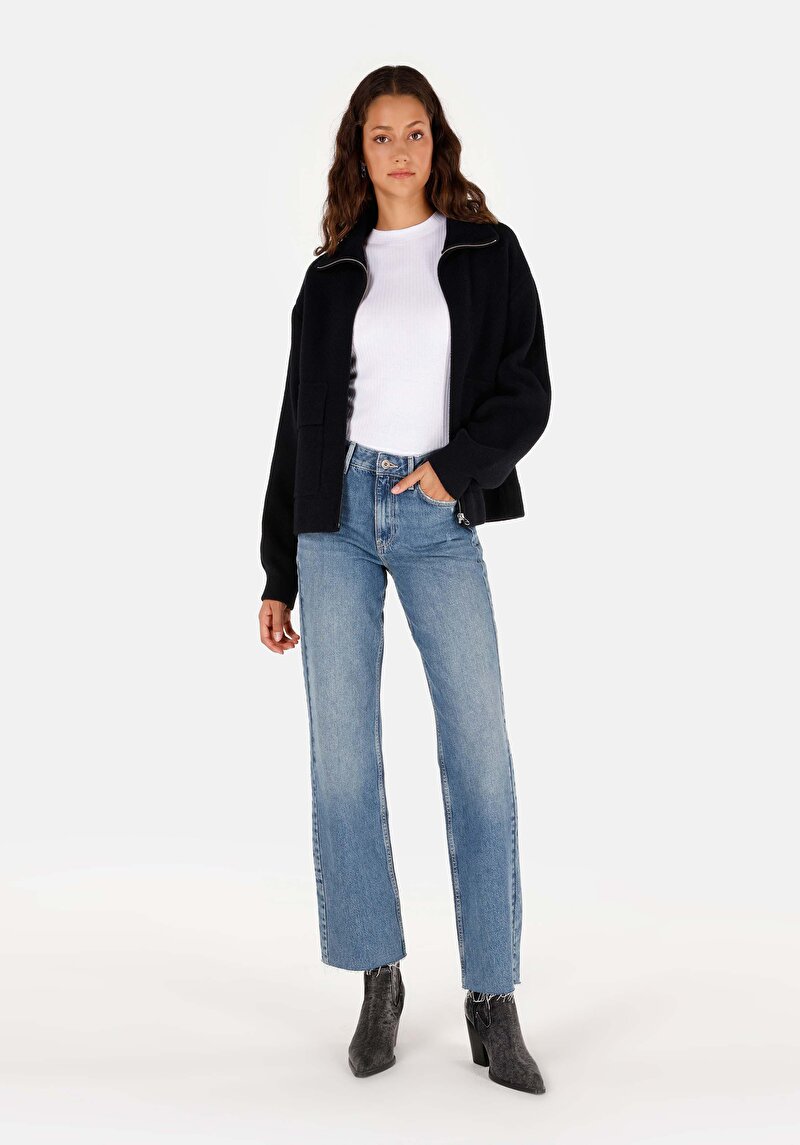 Regular Fit   Kadın Siyah Hırka