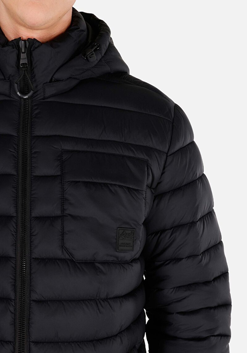 Slim Fit     Erkek Siyah Mont