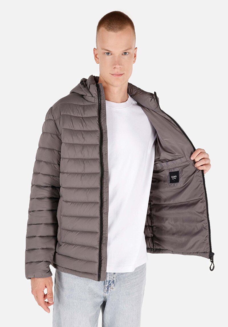 Slim Fit     Erkek Gri Mont