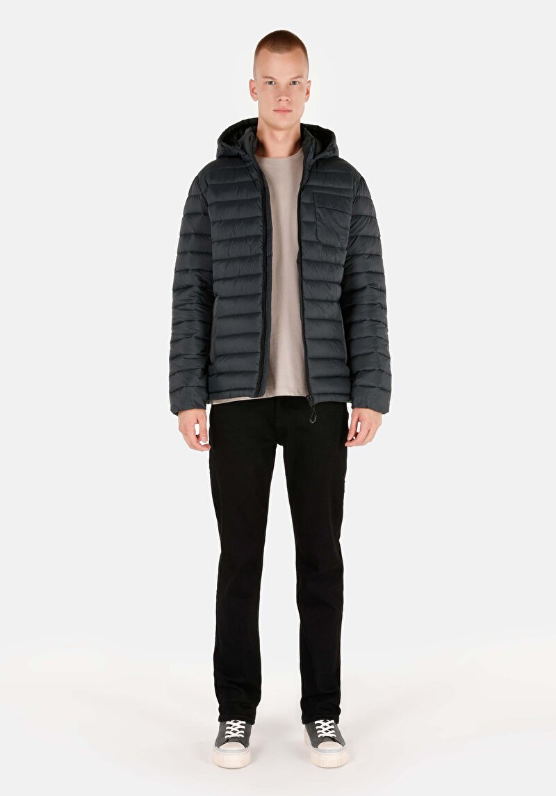 Slim Fit Erkek Yeşil Mont