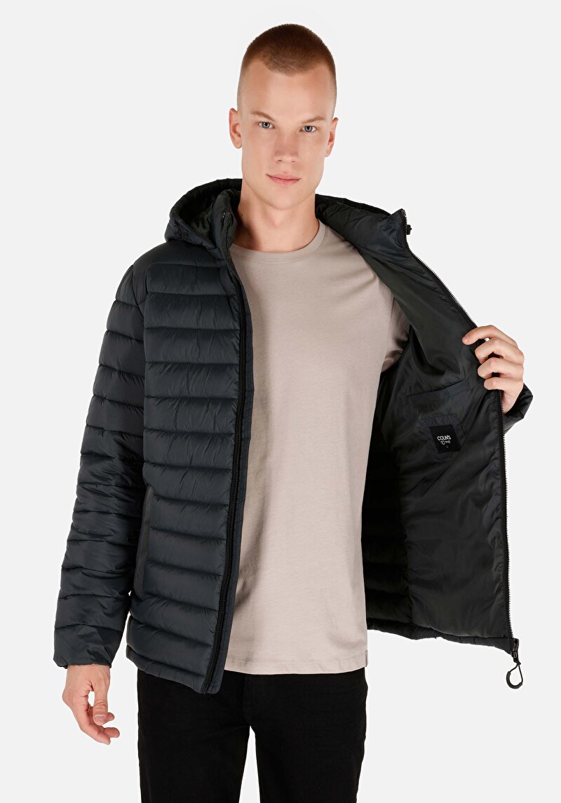 Slim Fit     Erkek Yeşil Mont