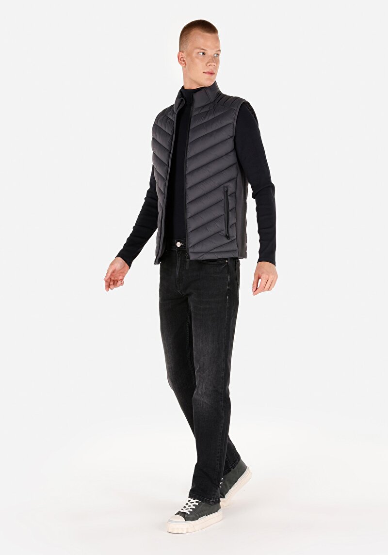 Slim Fit Erkek Antrasit Yelek