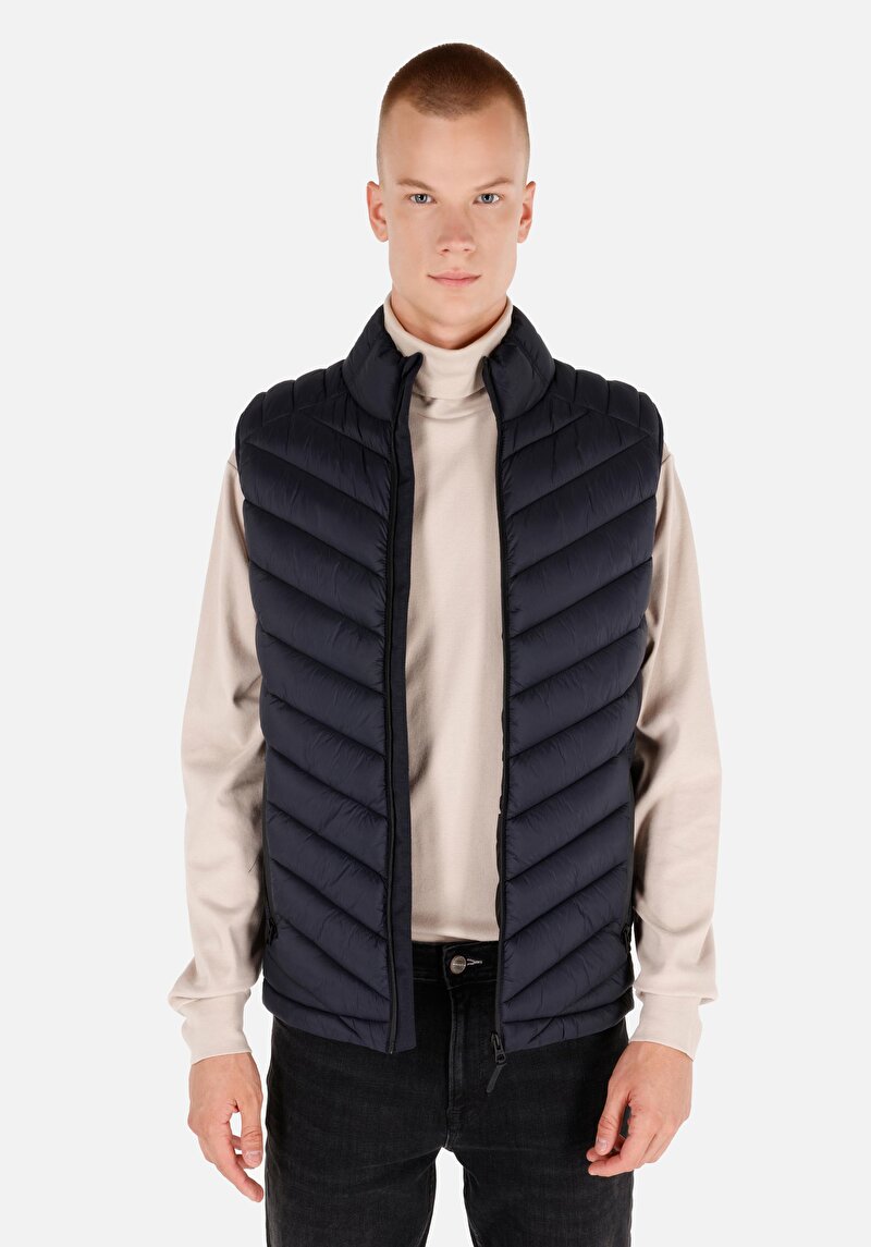 Slim Fit Erkek Lacivert Yelek