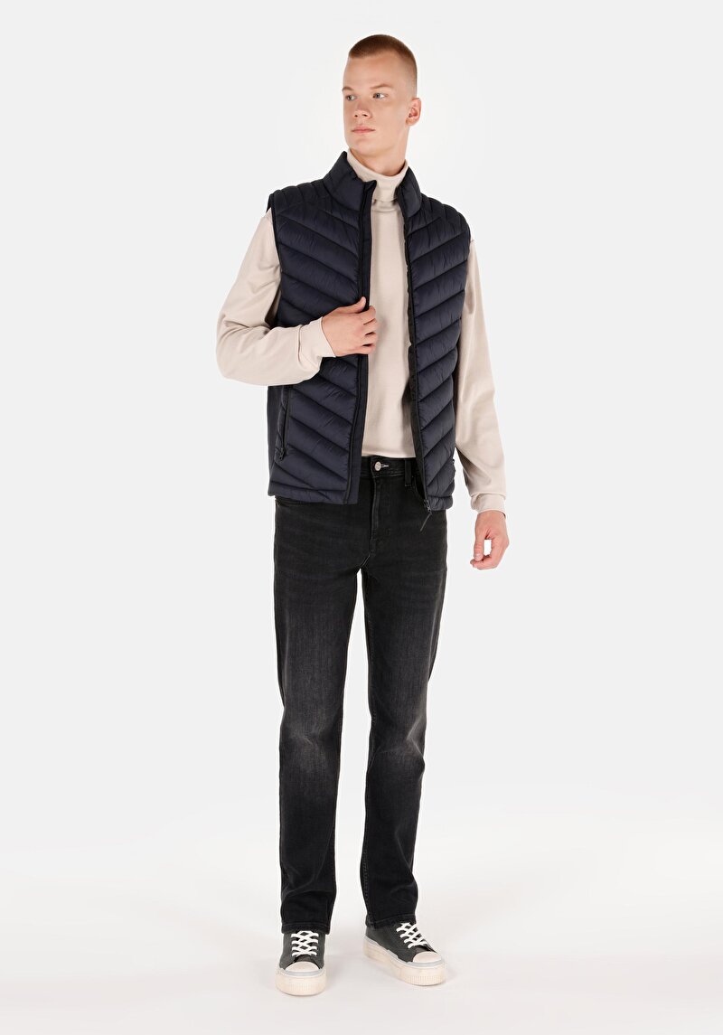 Slim Fit     Erkek Lacivert Yelek