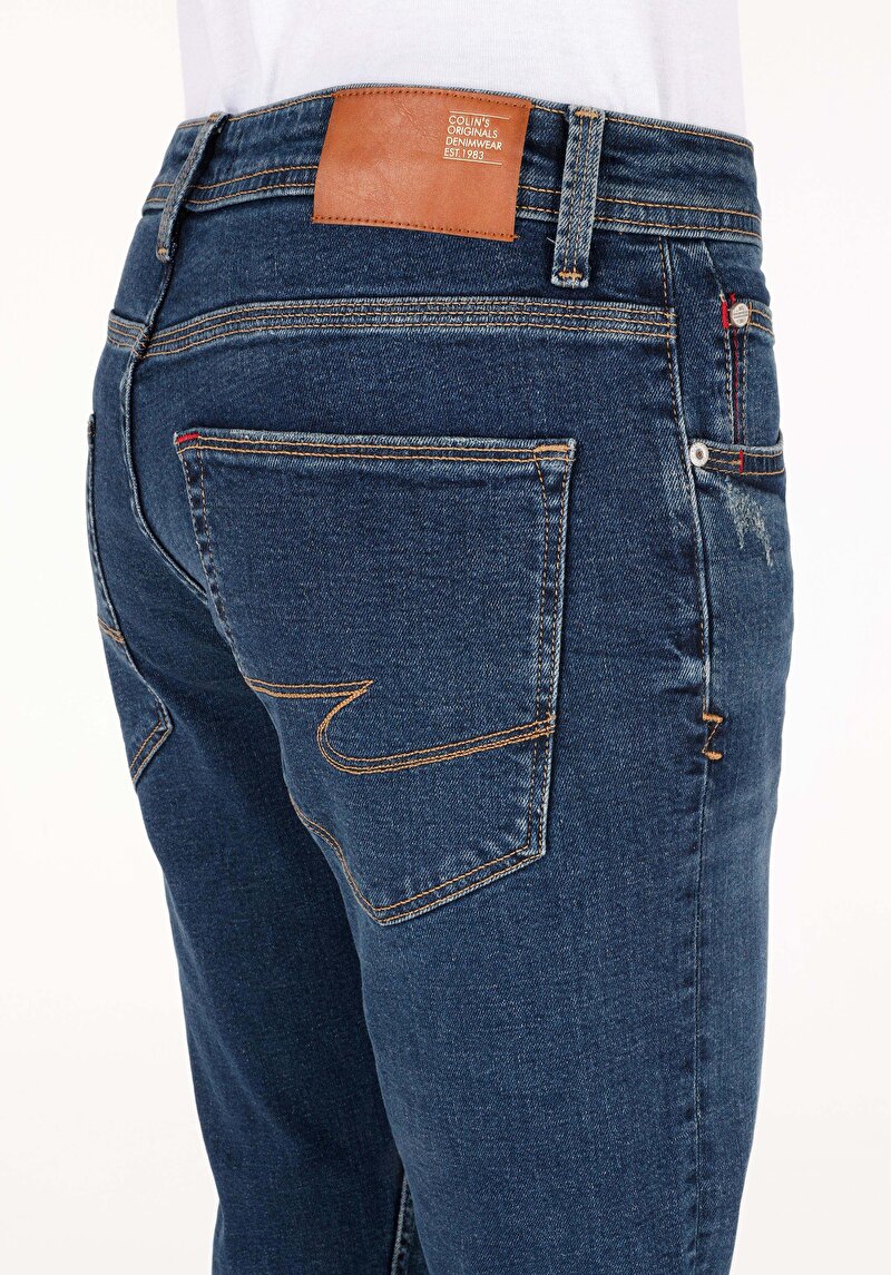 Straight Fit   Erkek Lacivert Jean Pantolon