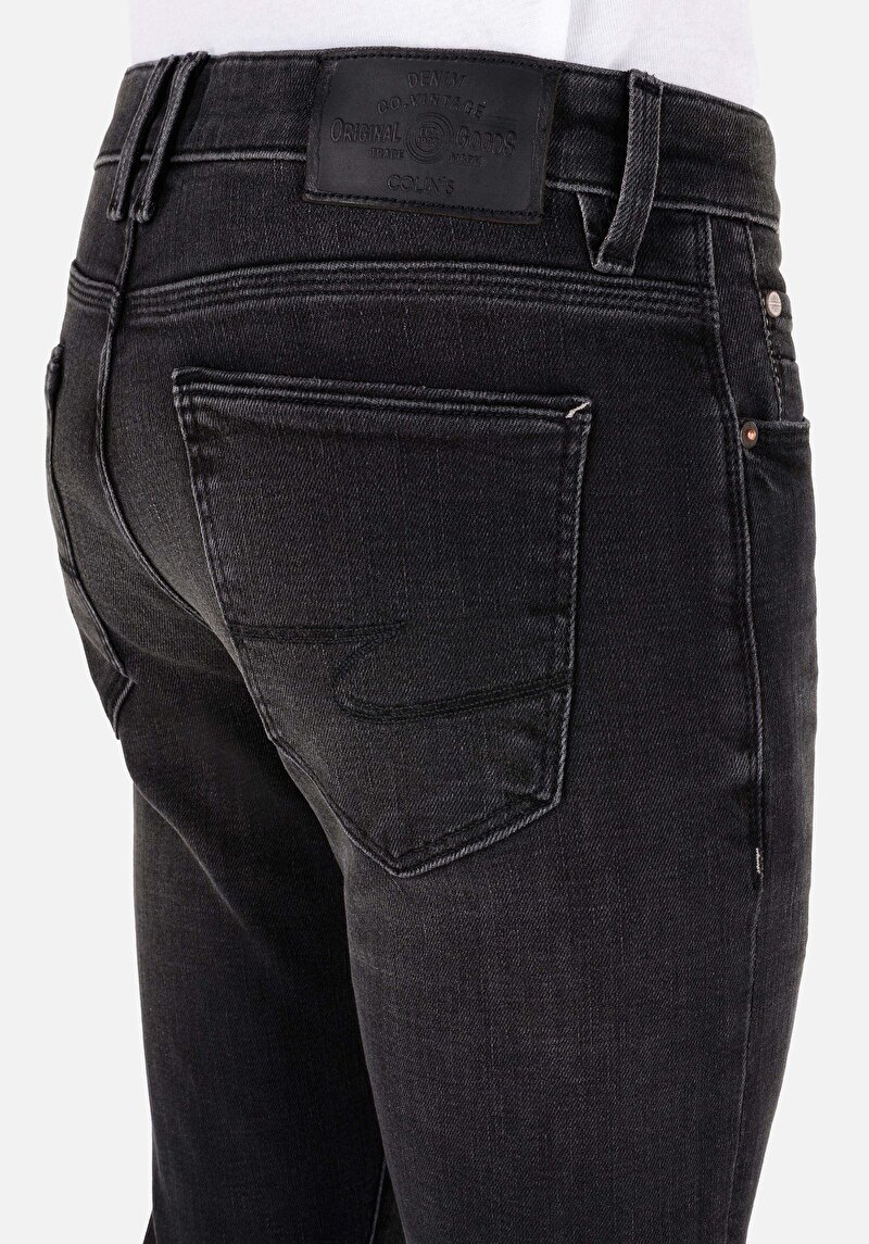 Slim Fit   Erkek Siyah Jean Pantolon