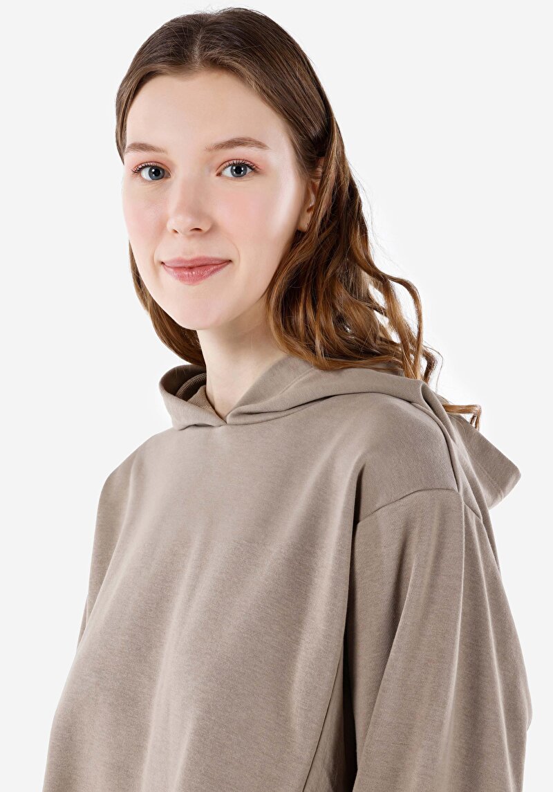 Regular Fit Yuvarlak Yaka Düz Kadın  Sweatshirt