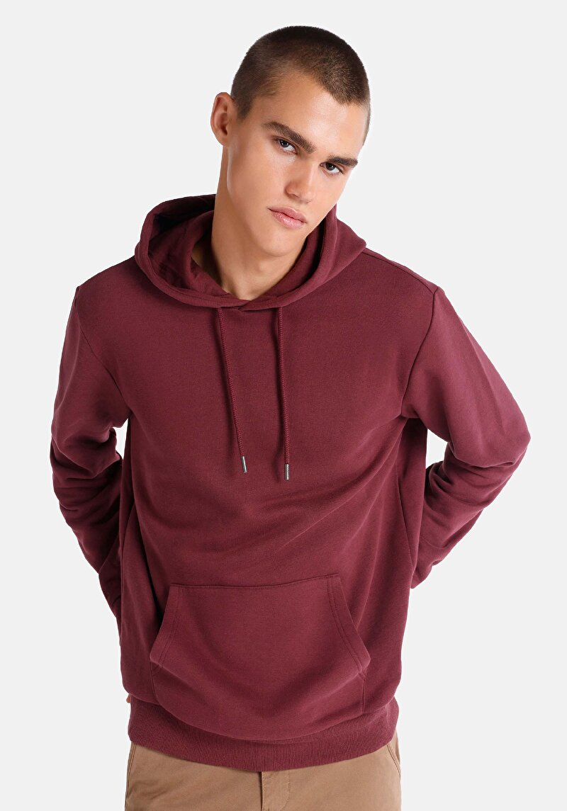 Regular Fit Erkek Bordo Sweatshirt