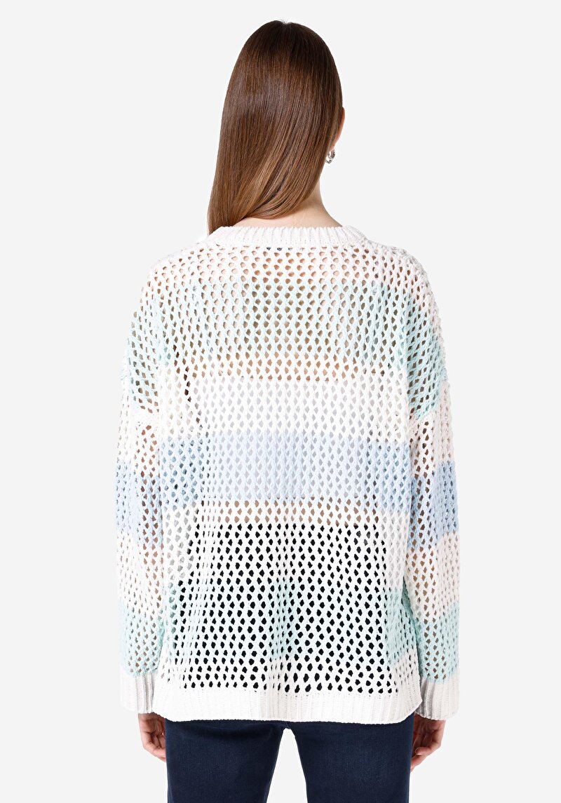 Comfort Fit Yuvarlak Yaka Kadın Çok Renkli Kazak Cl1067363