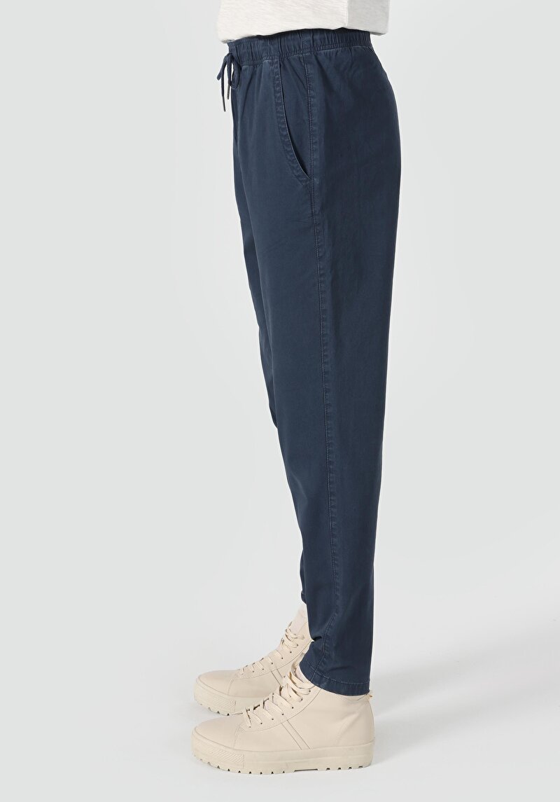 Comfort Fit Orta Bel Düz Paça Erkek Lacivert Pantolon