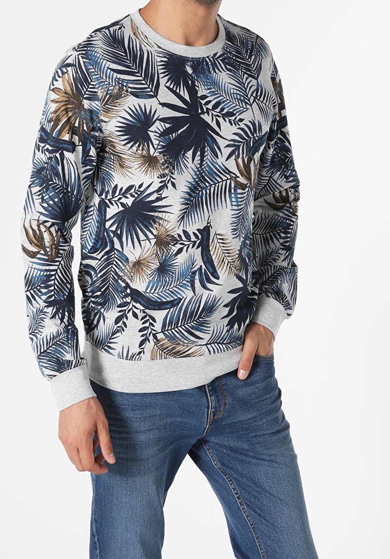 Regular Fit Erkek Gri Sweatshirt