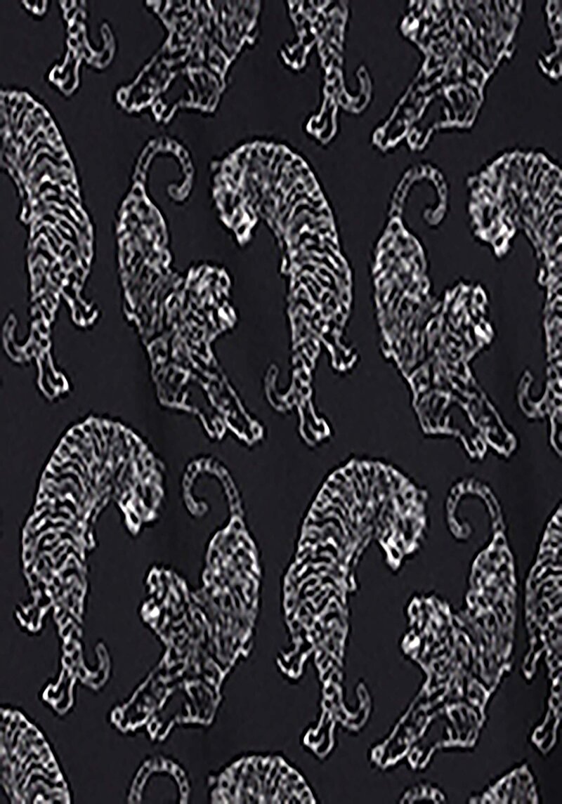 Regular Fit Shirt Neck Baskılı Erkek Siyah Kısa Kol Gömlek